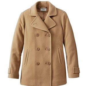 L.L. Bean Pea Coat - camel size 12